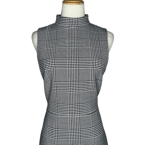 Alice & Olivia Classics Rapunzel Glen Mockneck Black White Wool Dress Size 8 - Picture 5 of 11